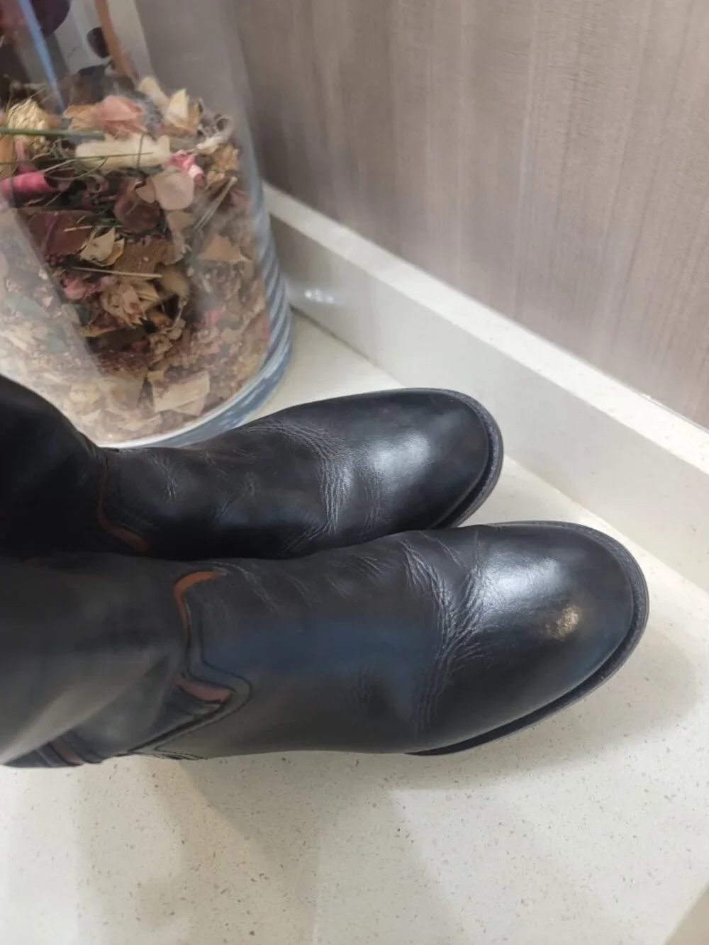 Tory Burch Juliet Riding Leather Riding Boots Black Sz 5.5 M